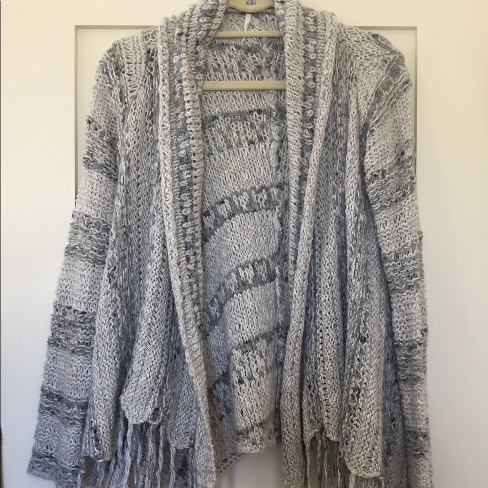 Boho Free People Grey Sweater